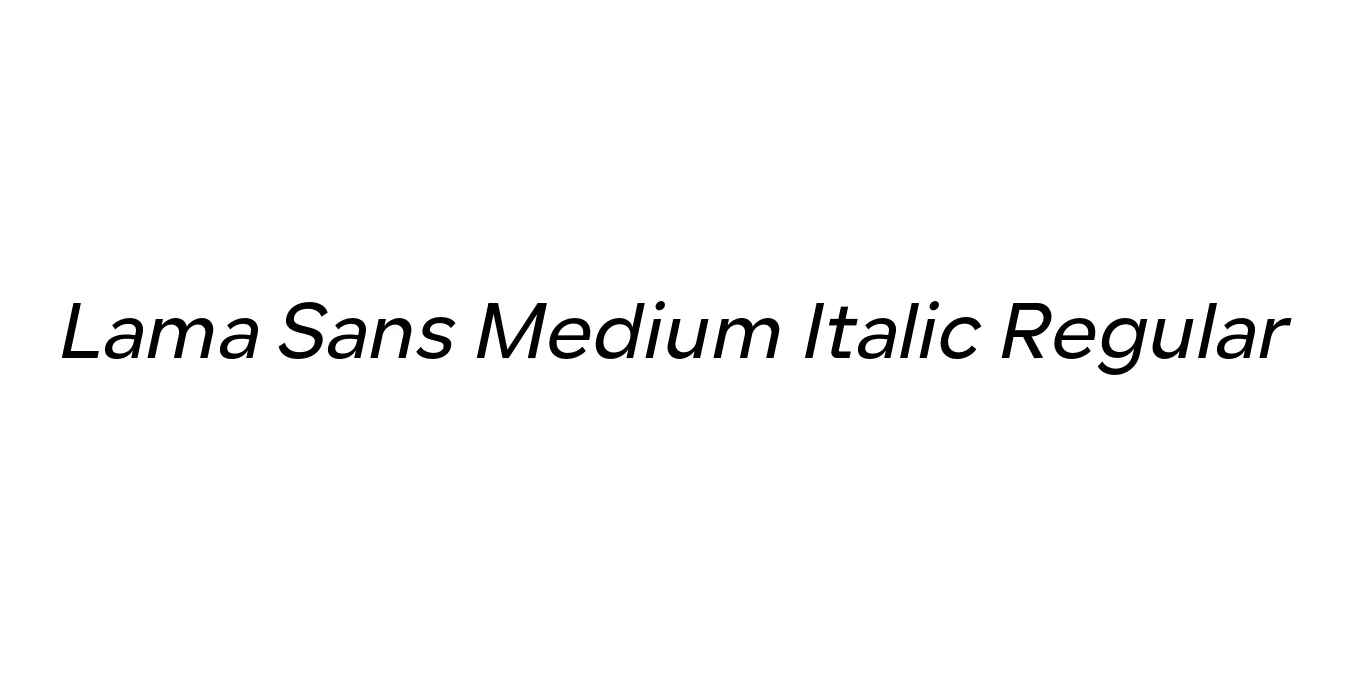 Lama Sans Medium Italic Regular Font Preview