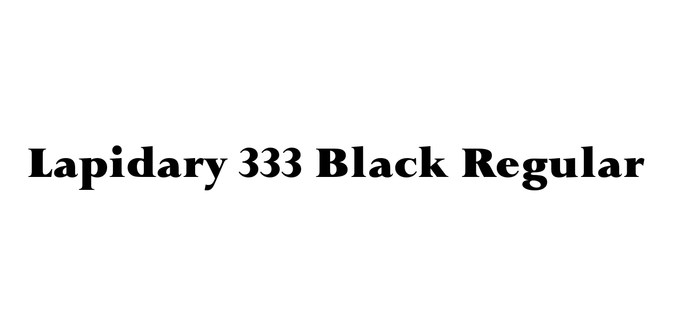 Lapidary 333 Black Regular Font Preview