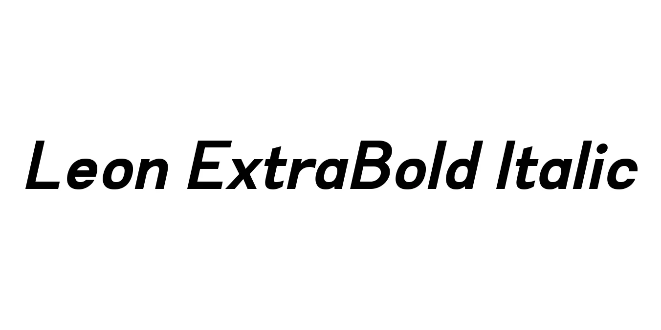 Leon ExtraBold Italic Font Preview