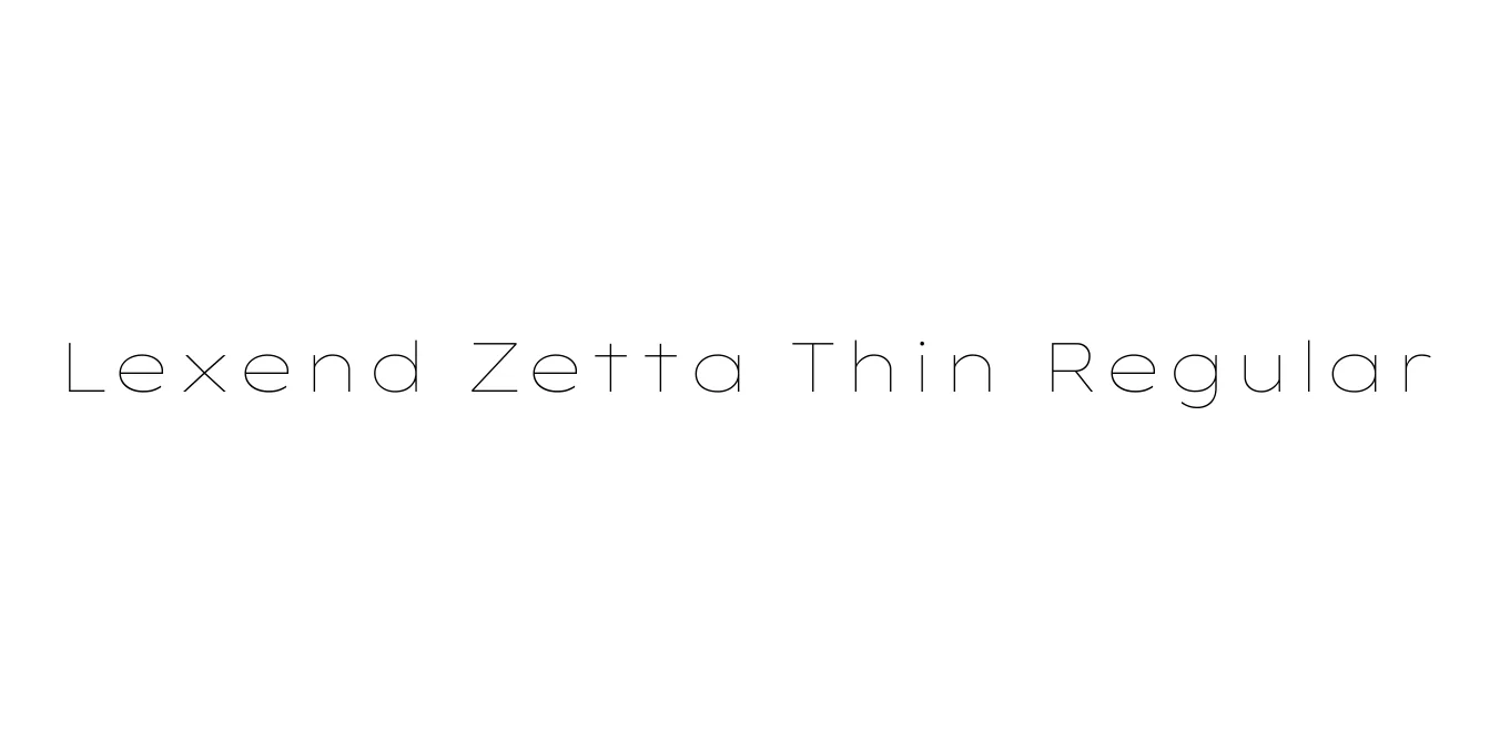 Lexend Zetta Thin Regular Font Preview