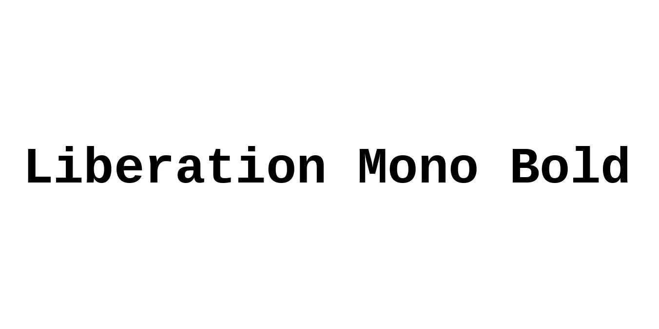 Liberation Mono Bold Font Preview