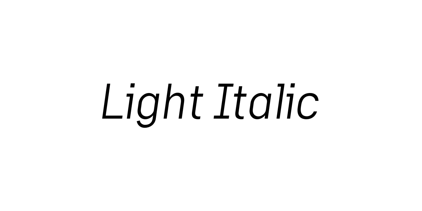 Light Italic Font Preview
