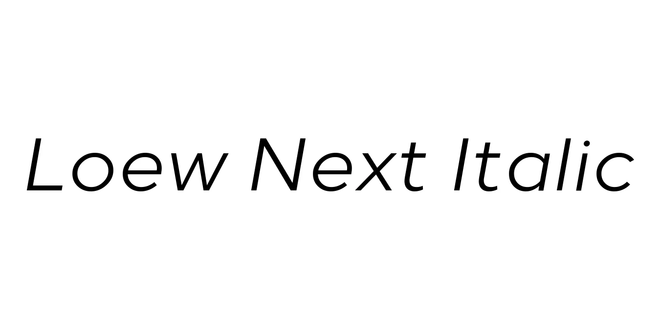 Loew Next Italic Font Preview