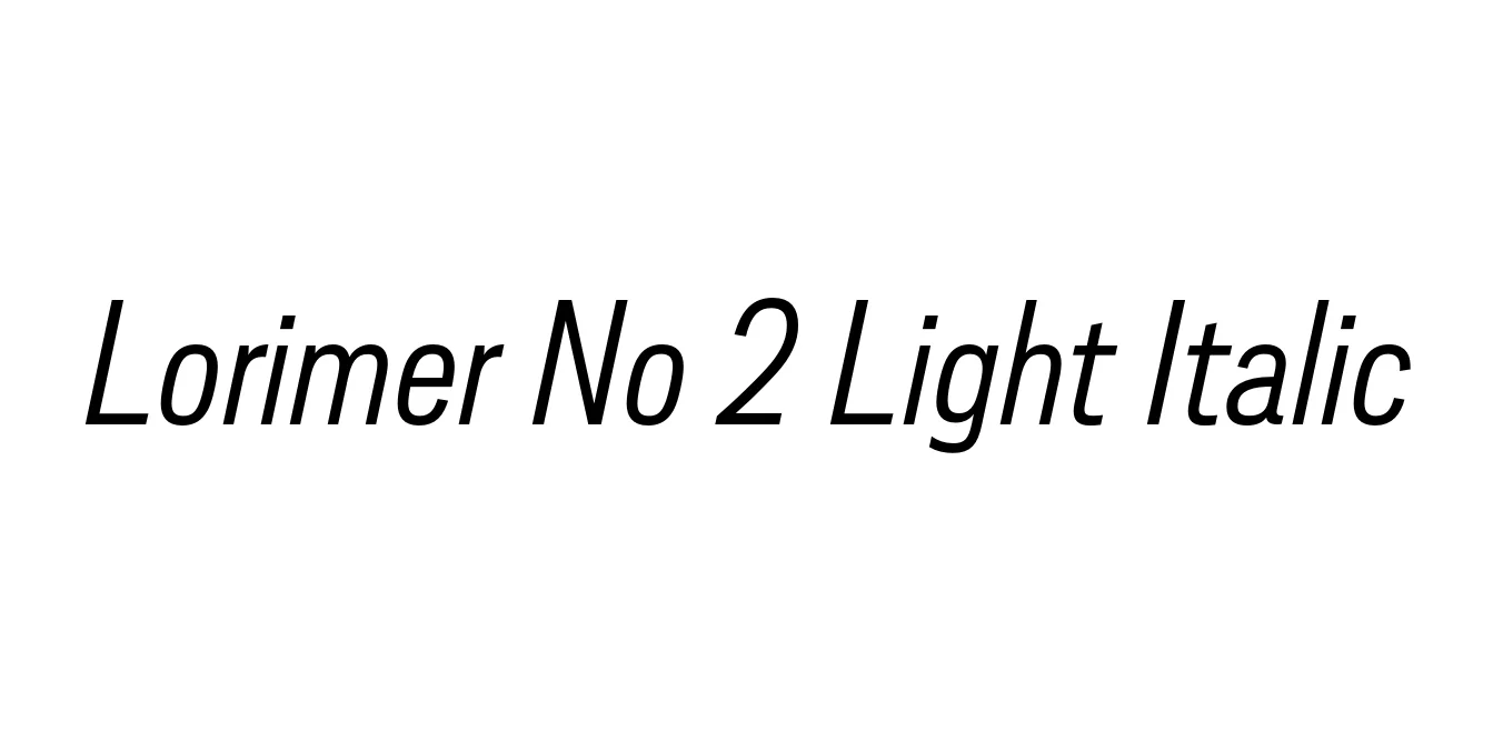 Lorimer No 2 Light Italic Font Preview