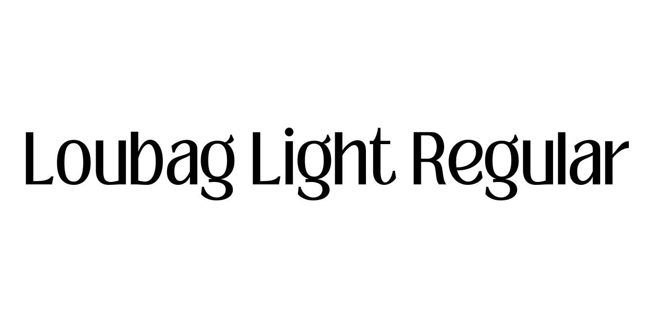 Loubag Light Regular Font Preview