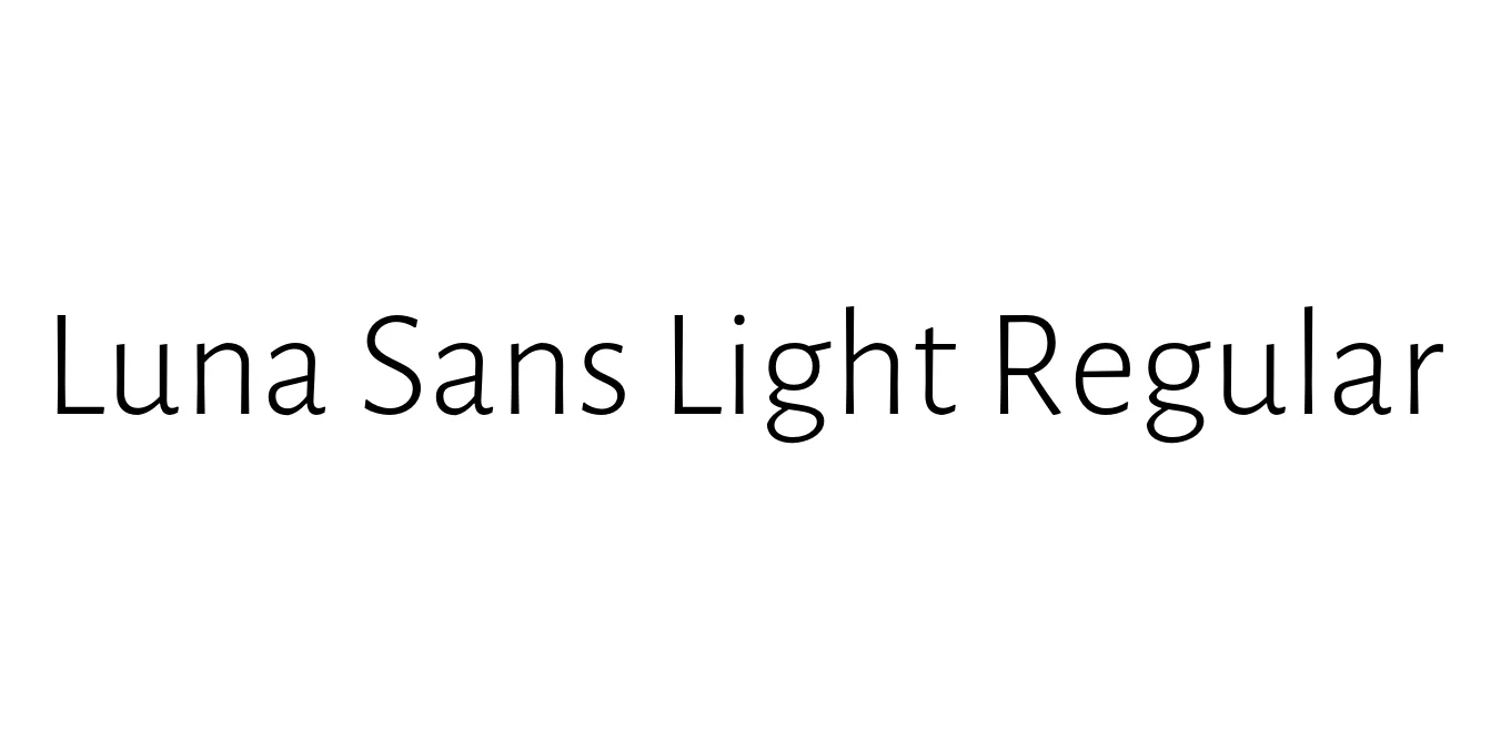 Luna Sans Light Regular Font Preview