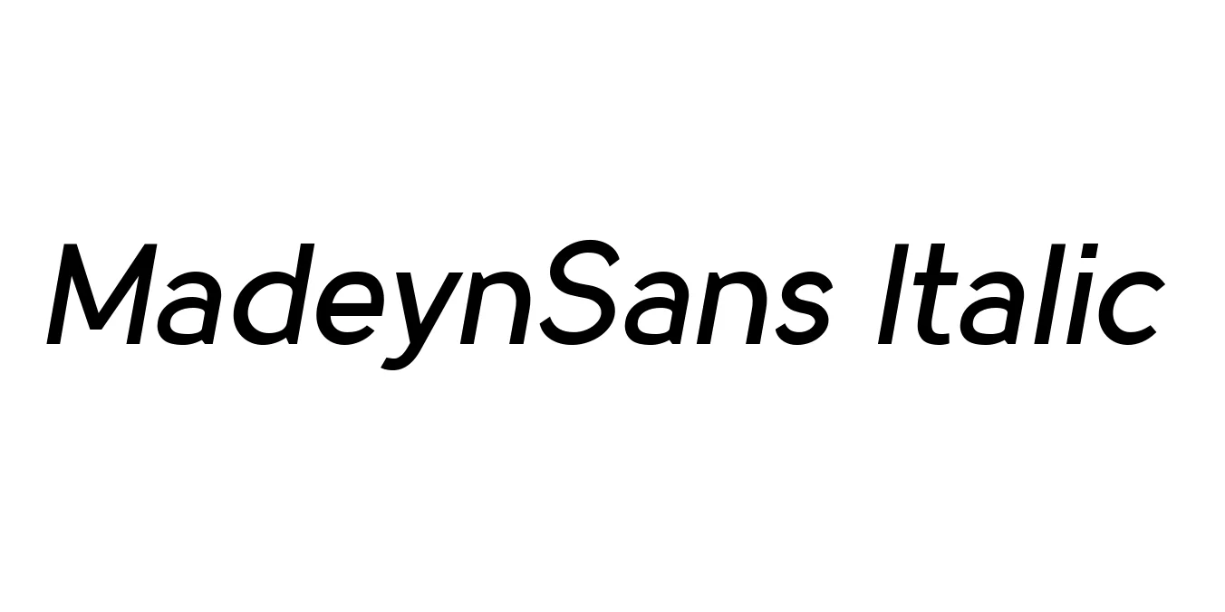 MadeynSans Italic Font Preview