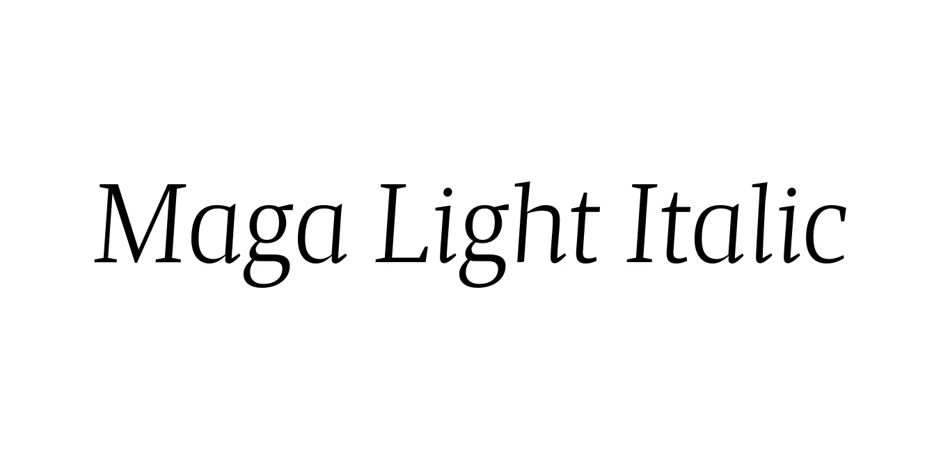 Maga Light Italic Font Preview