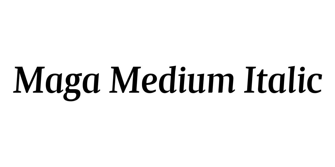 Maga Medium Italic Font Preview