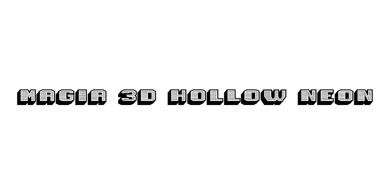 Magia 3D Hollow-Neon Font Preview