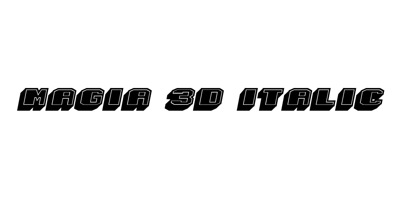 Magia 3D Italic Font Preview
