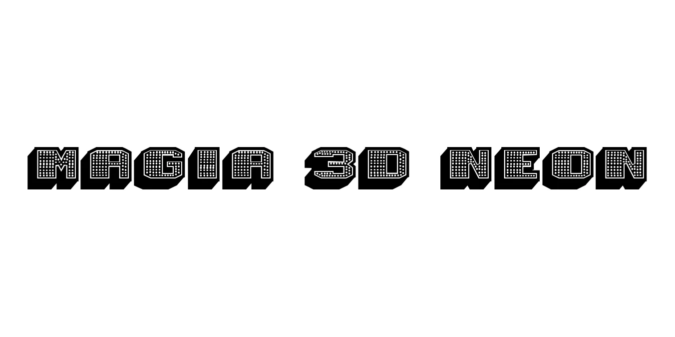 Magia 3D Neon Font Preview