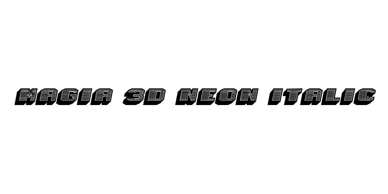 Magia 3D Neon Italic Font Preview