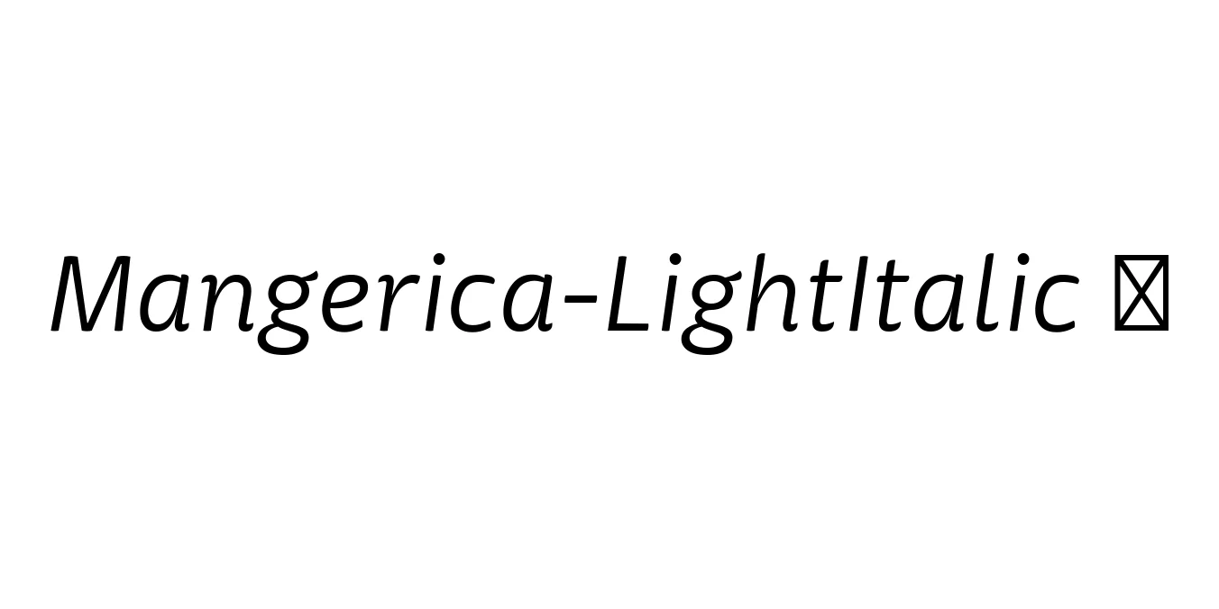 Mangerica-LightItalic ☞ Font Preview