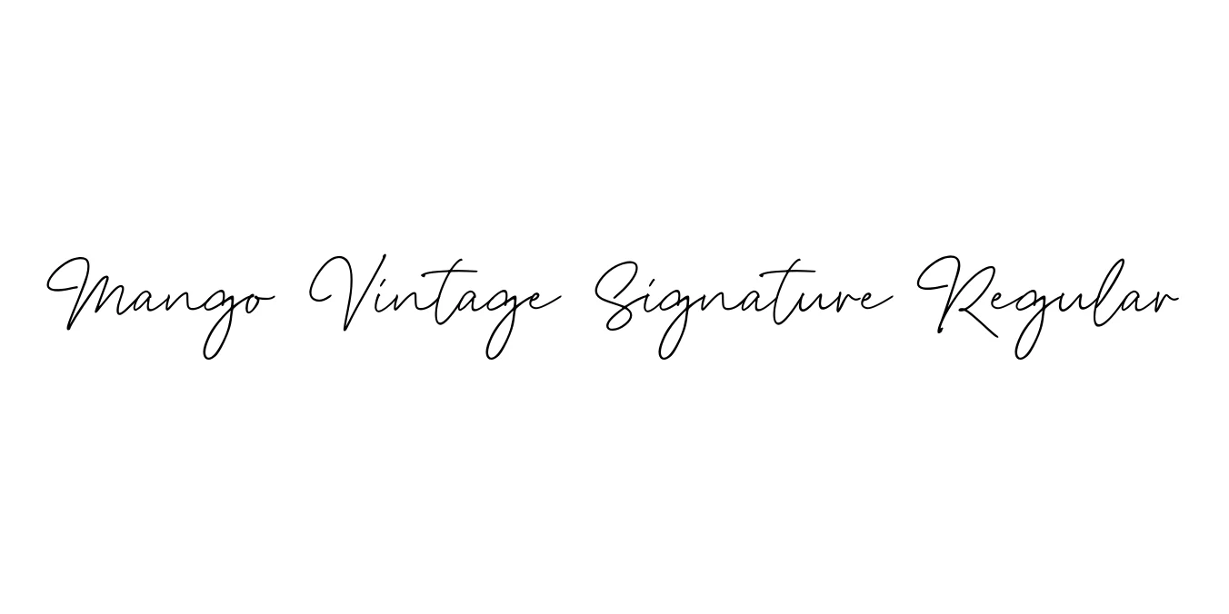 Mango Vintage Signature Regular Font Preview