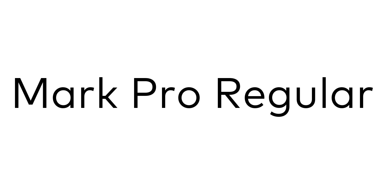Mark Pro Regular Font Preview