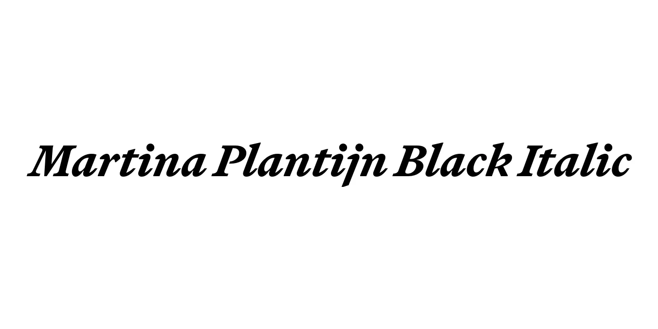 Martina Plantijn Black Italic Font Preview