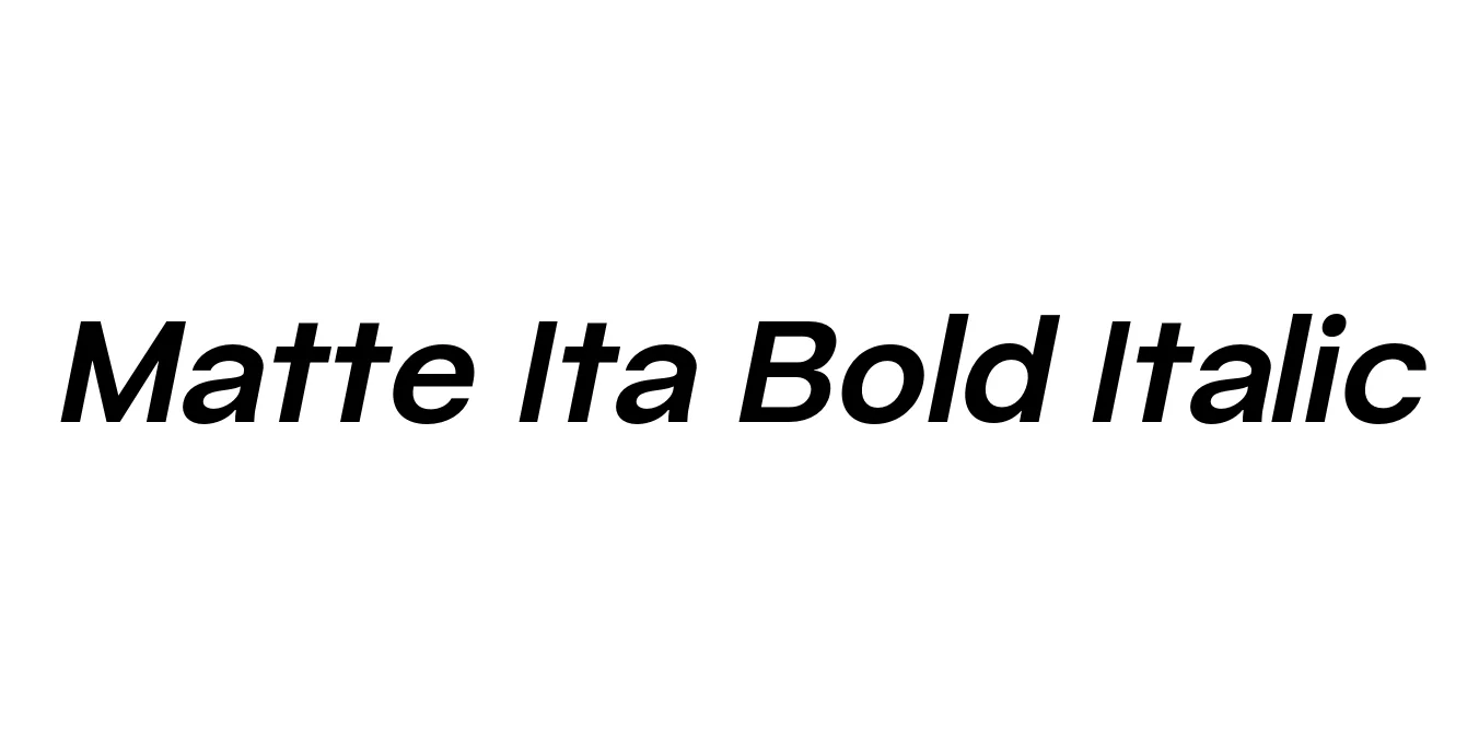 Matte Ita Bold Italic Font Preview