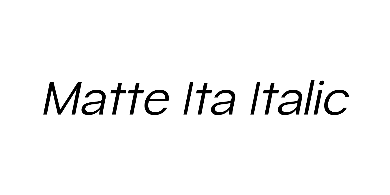 Matte Ita Italic Font Preview