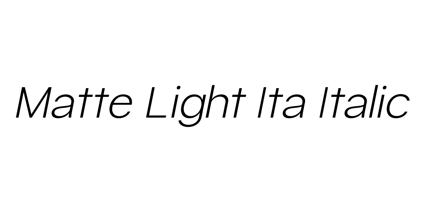 Matte Light Ita Italic Font Preview