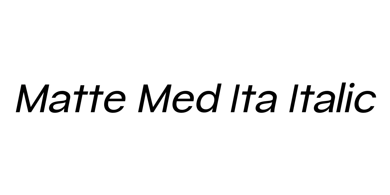 Matte Med Ita Italic Font Preview
