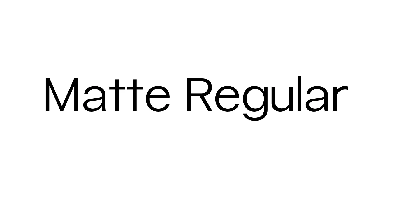 Matte Regular Font Preview