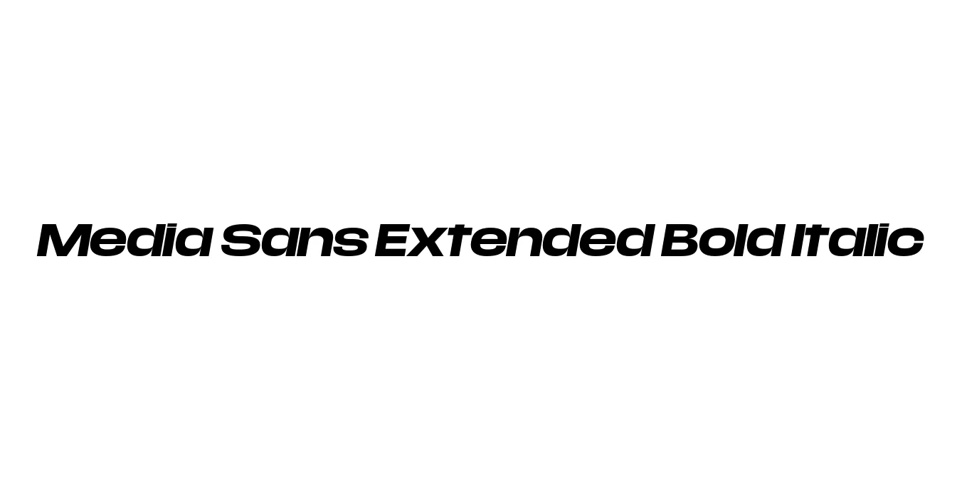 Media Sans Extended Bold Italic Font Preview