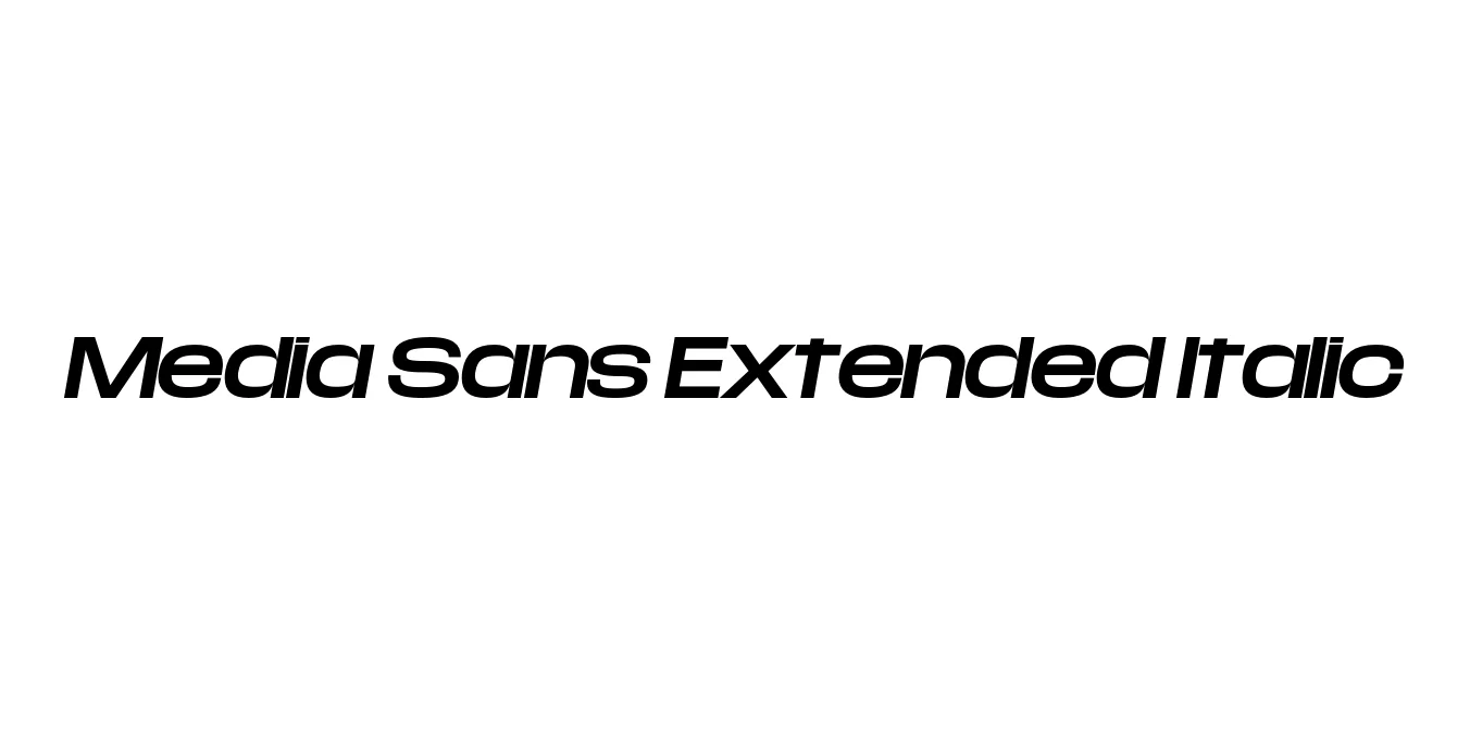 Media Sans Extended Italic Font Preview