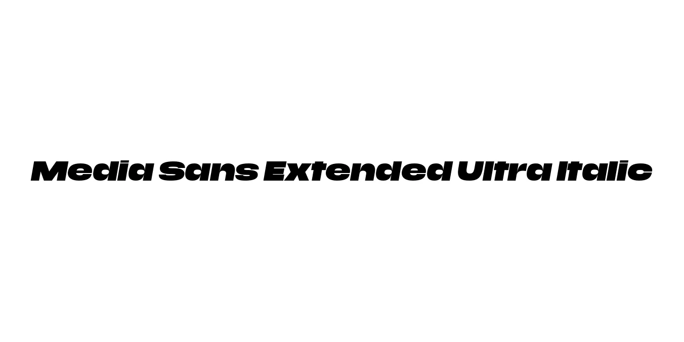 Media Sans Extended Ultra Italic Font Preview