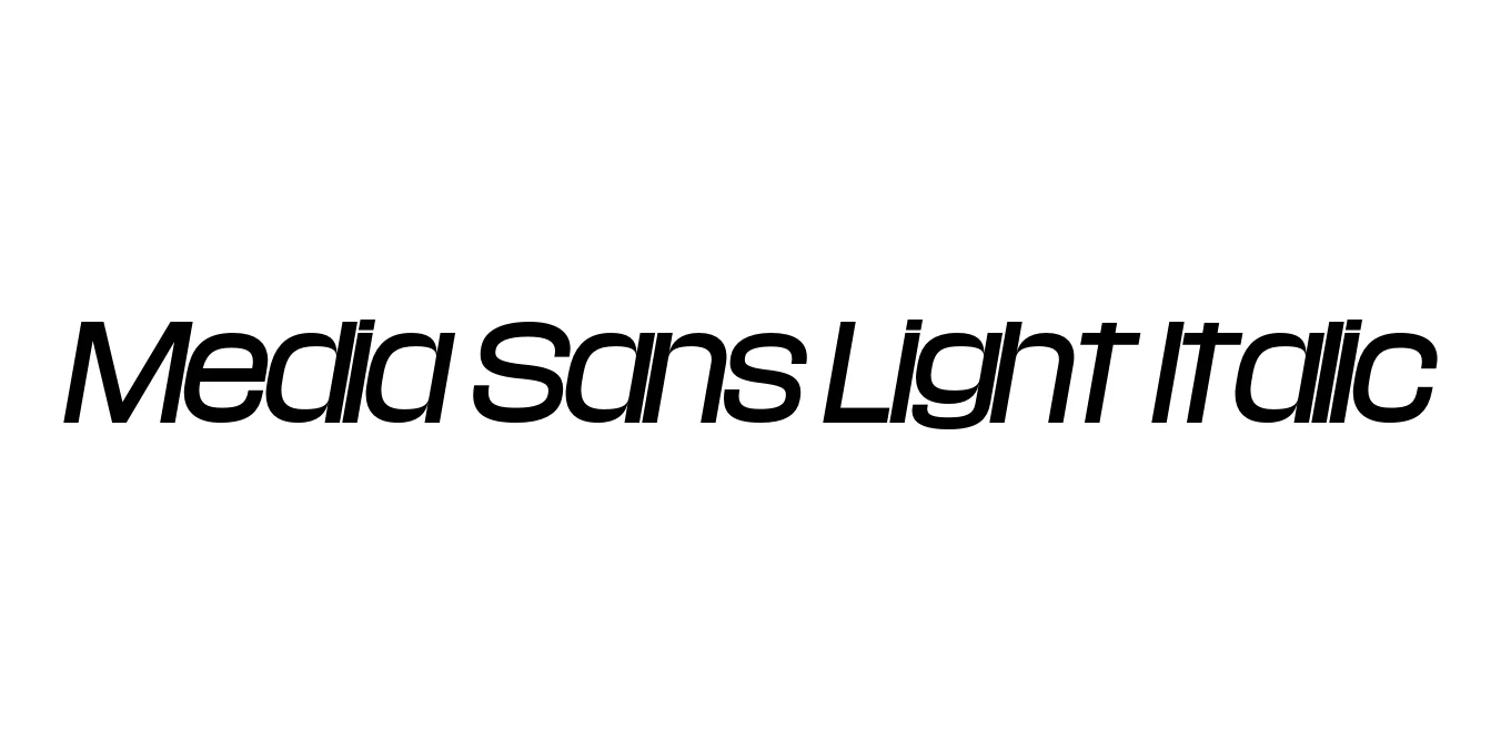 Media Sans Light Italic Font Preview