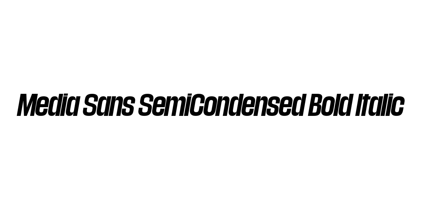 Media Sans SemiCondensed Bold Italic Font Preview