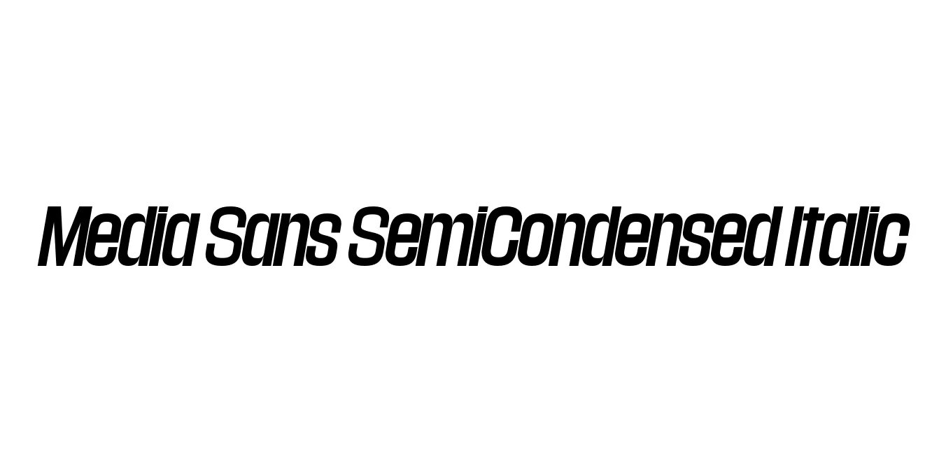 Media Sans SemiCondensed Italic Font Preview