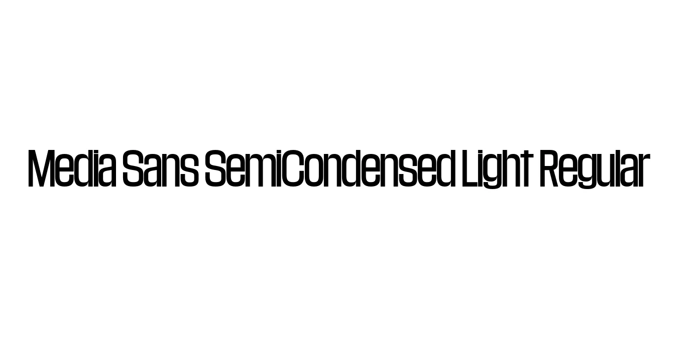 Media Sans SemiCondensed Light Regular Font Preview