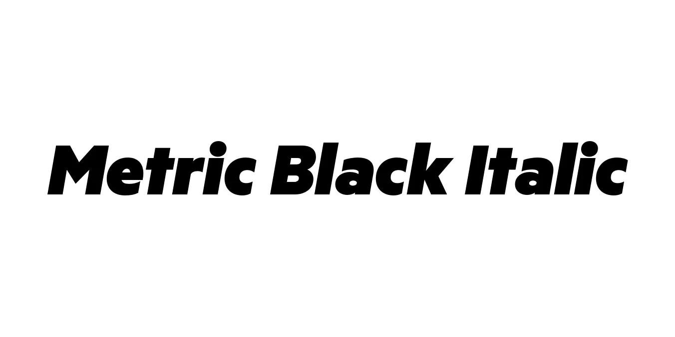 Metric Black Italic Font Preview