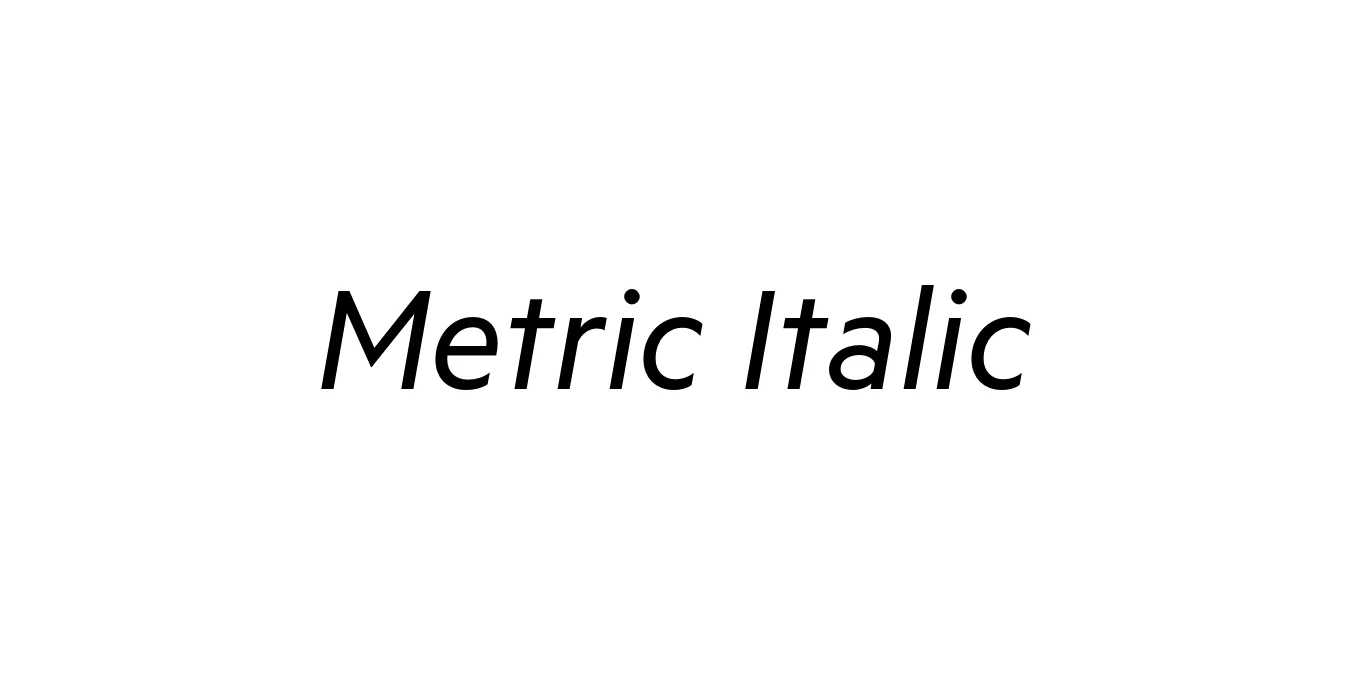 Metric Italic Font Preview
