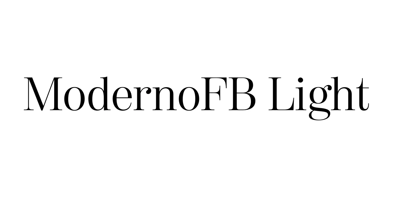 ModernoFB Light Font Preview