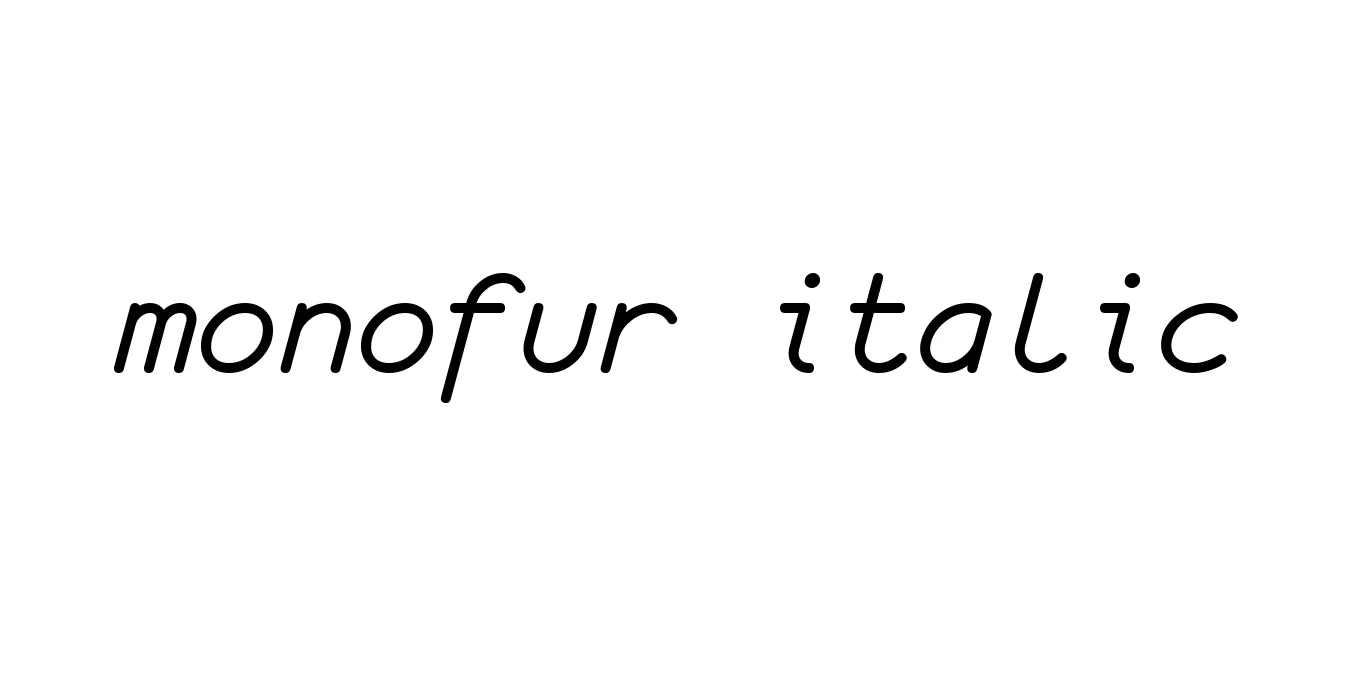 monofur italic Font Preview