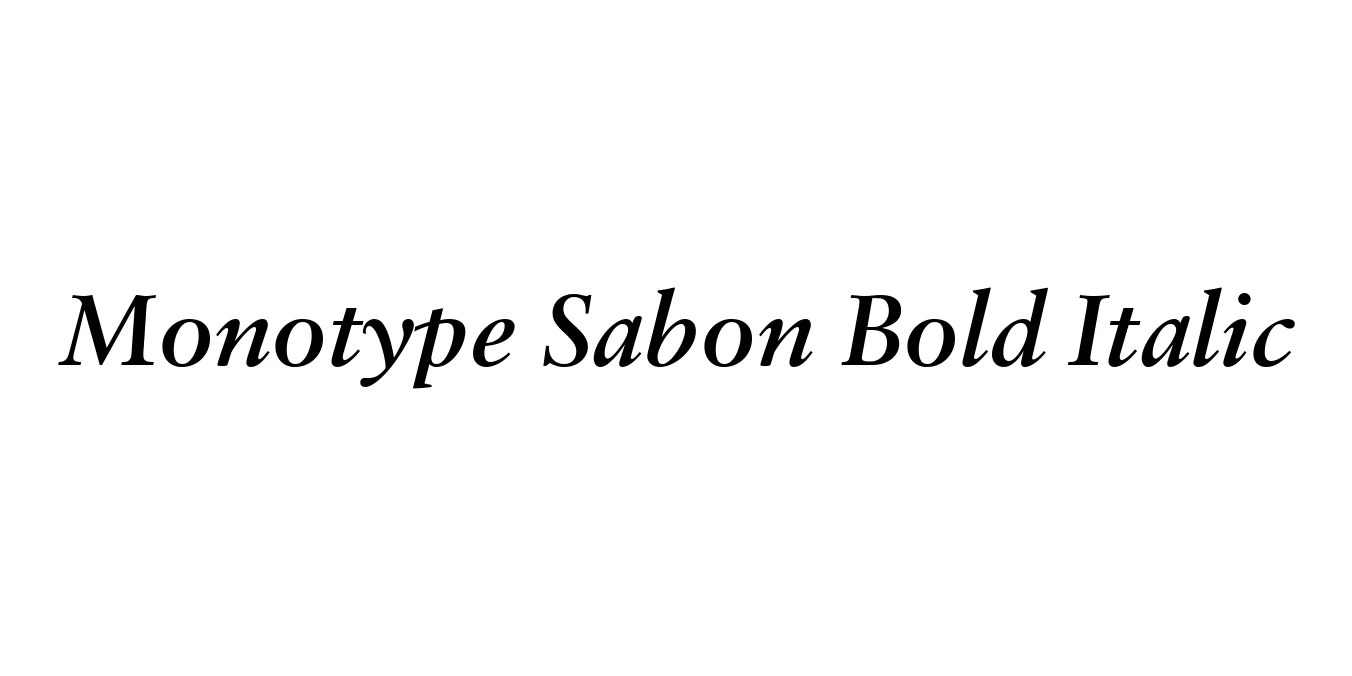 Monotype Sabon Bold Italic Font Preview