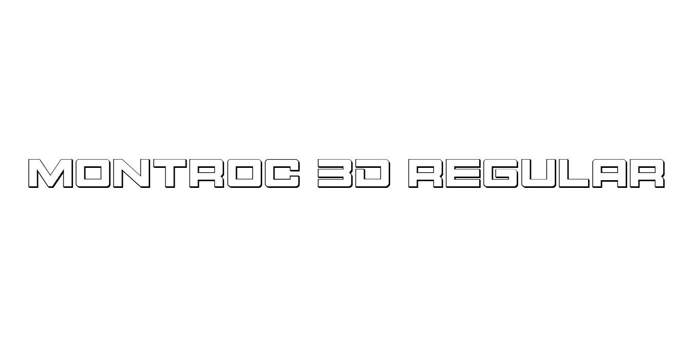 Montroc 3D Regular Font Preview