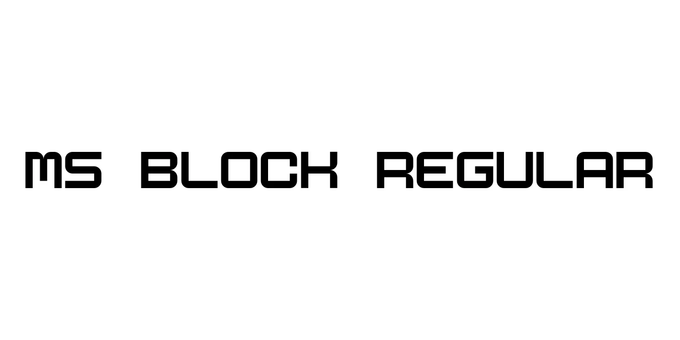 MS Block Regular Font Preview