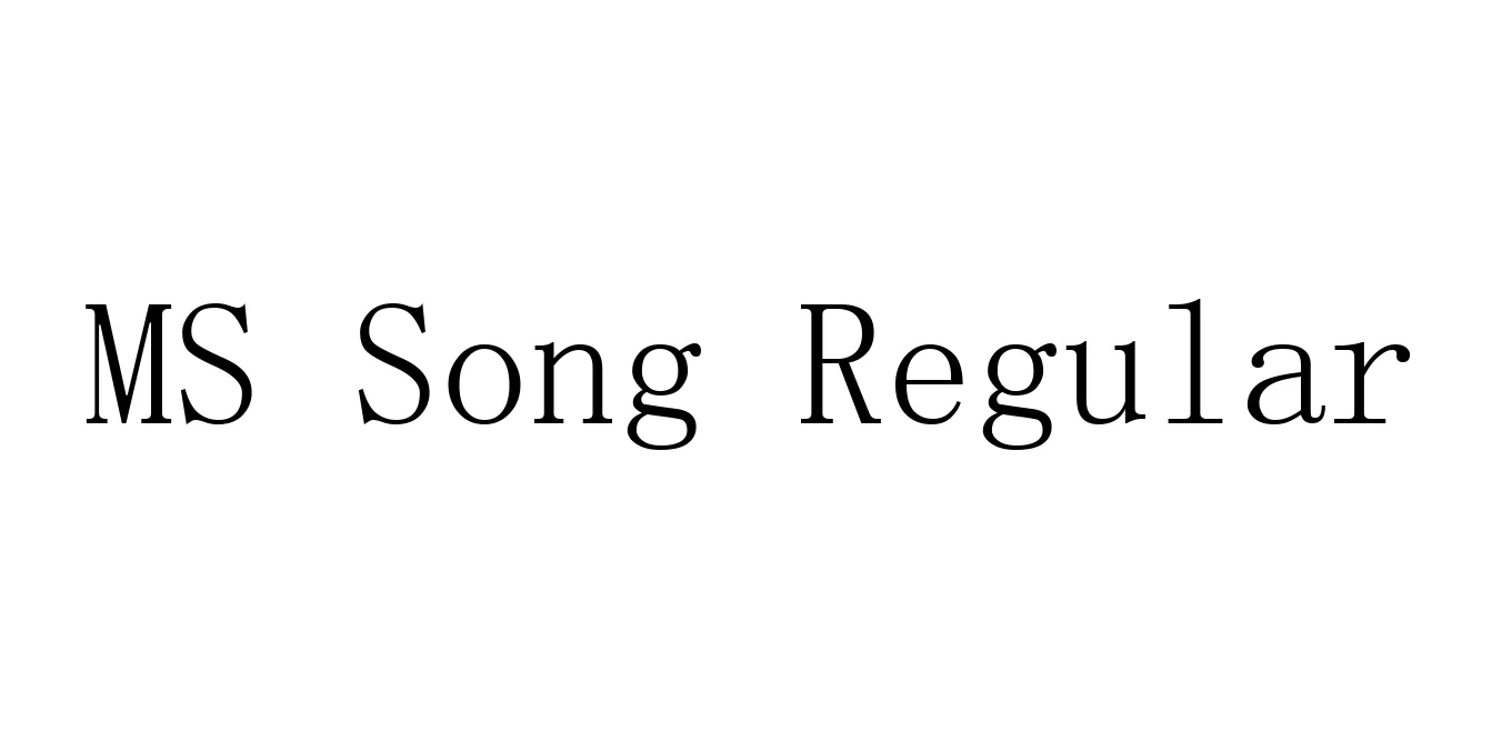 MS Song Regular Font Preview