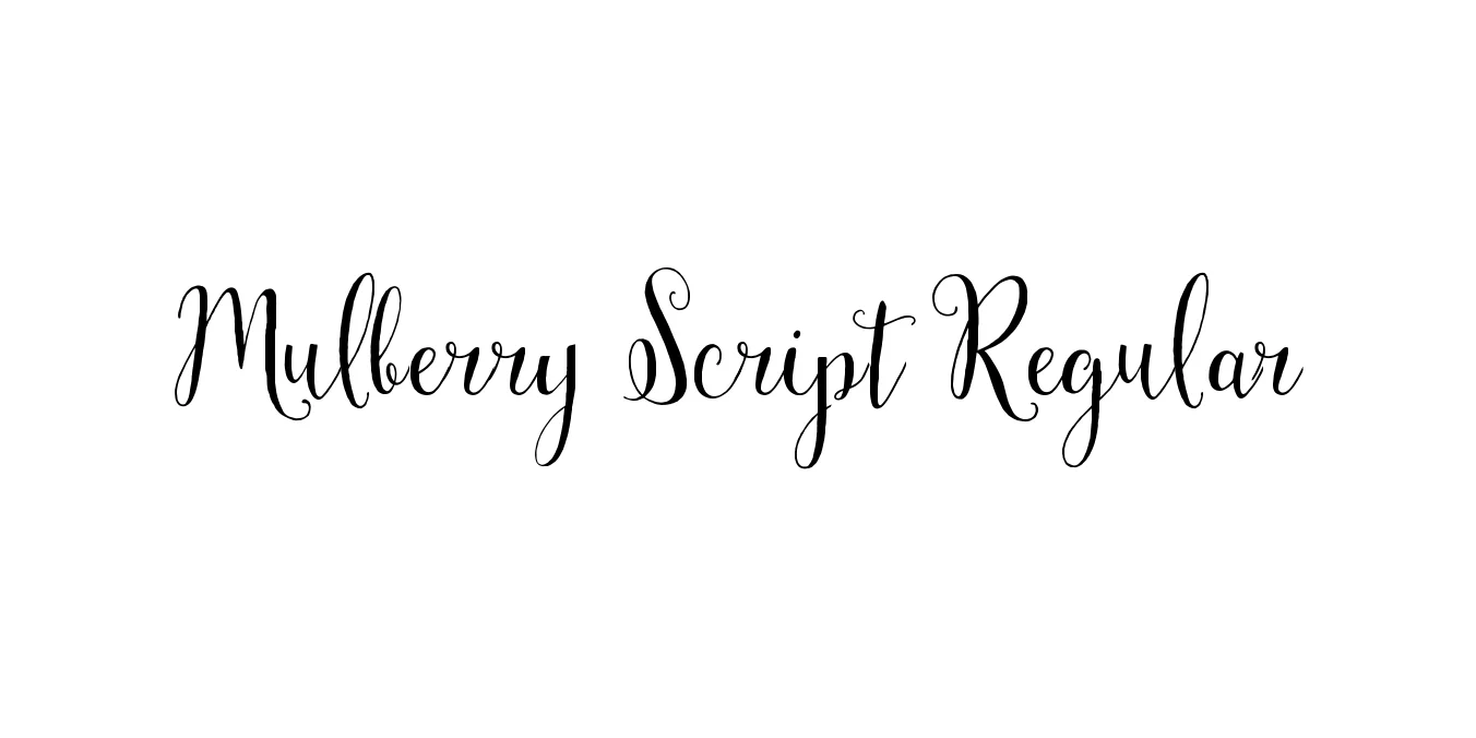 Mulberry Script Regular Font Preview