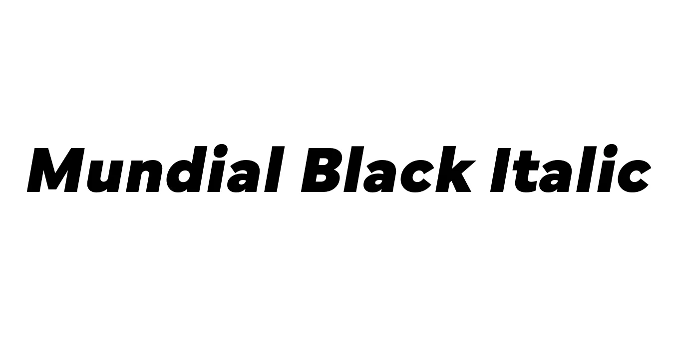 Mundial Black Italic Font Preview