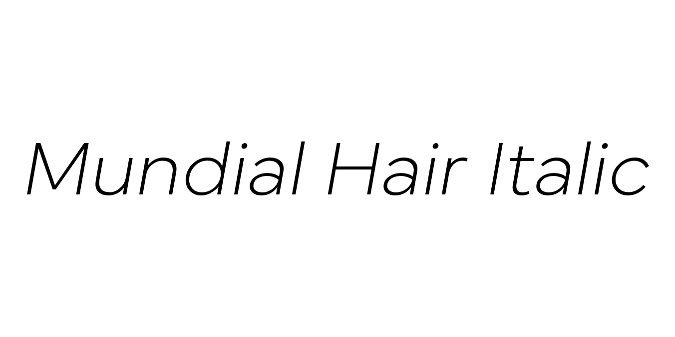 Mundial Hair Italic Font Preview