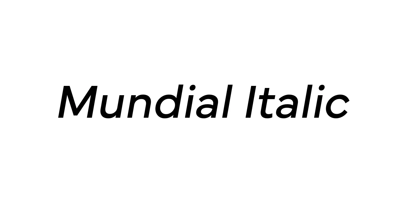 Mundial Italic Font Preview