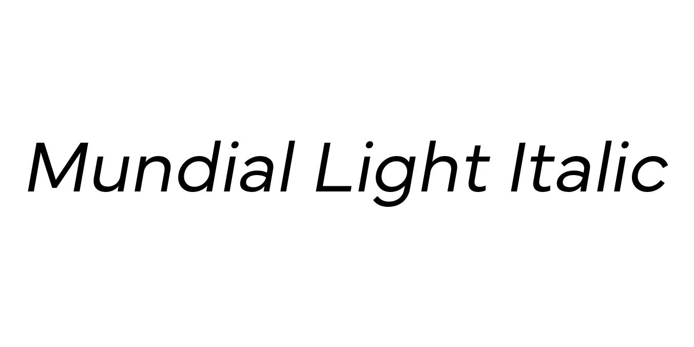 Mundial Light Italic Font Preview