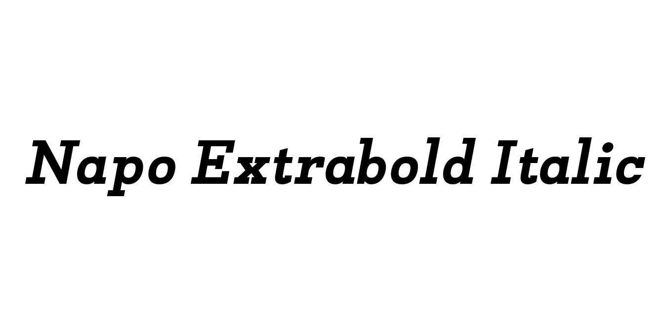 Napo Extrabold Italic Font Preview