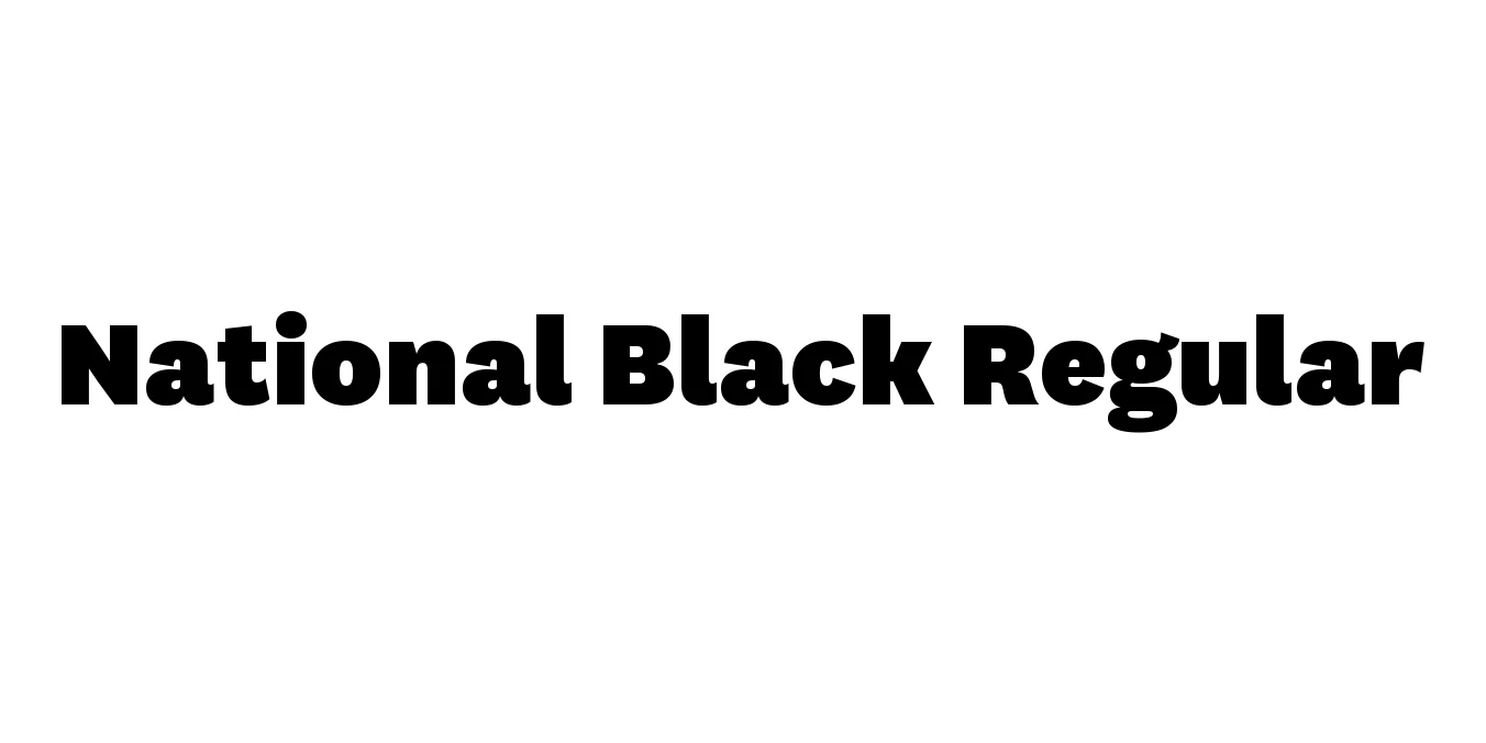 National Black Regular Font Preview