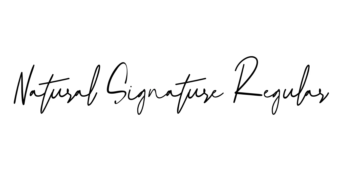 Natural Signature Regular Font Preview