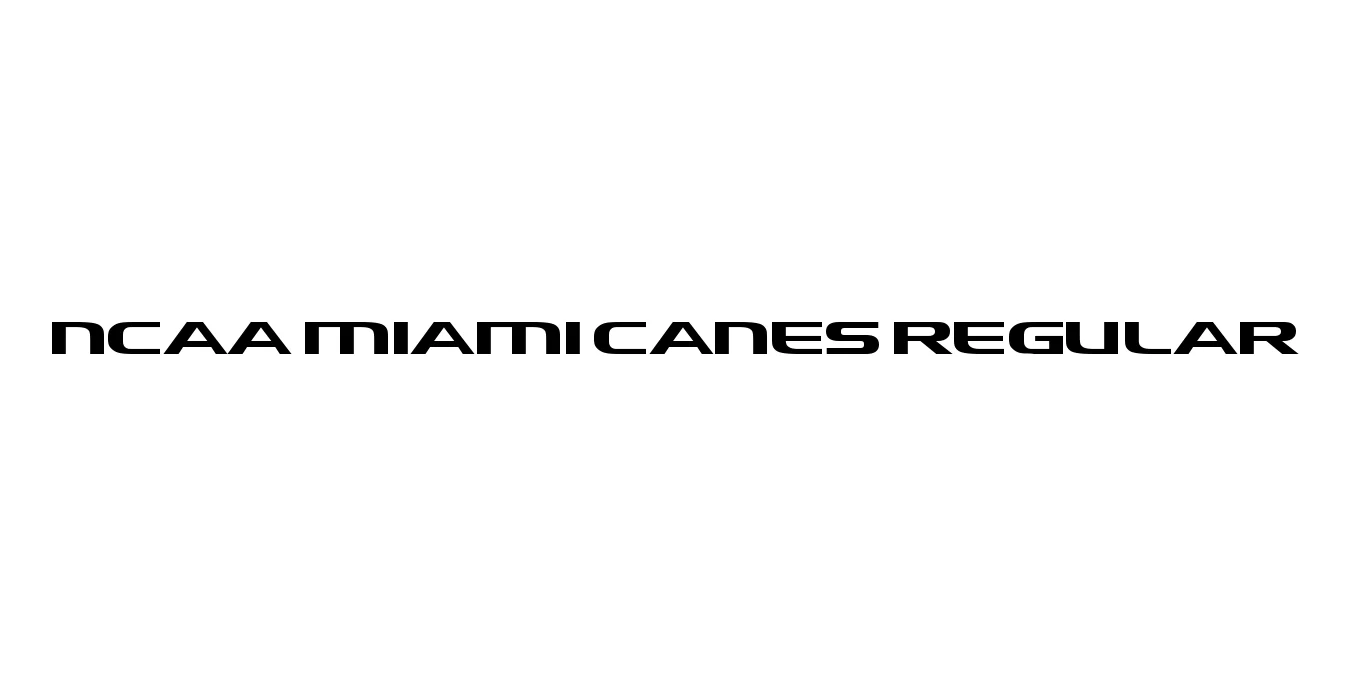 NCAA Miami Canes Regular Font Preview